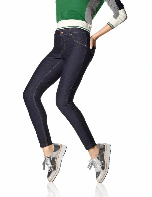 Essential Denim Leggings In Deep Indigo Wash Confident Women's High - fashion