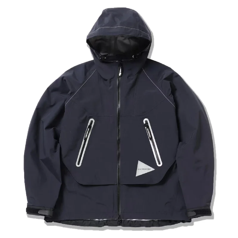And Wander Womens Loose Fitting Rain Jacket Dark Navy Vintage Women's 1970S 