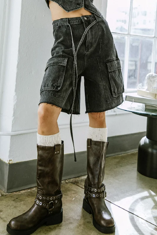 A BETTER DAY DENIM SHORTS Cozy Women's Sherpa - lined