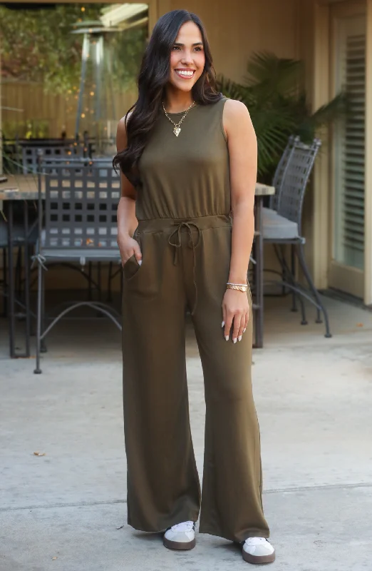 Catch You Later Olive Green Jumpsuit British Gentlewoman Style