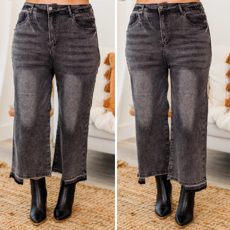 Crop It Like It's Hot Jeans, Dark Grey Earthy Women's Hemp - based