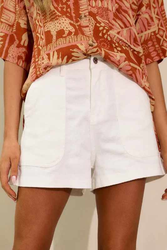 Delicate Hue White Denim Shorts performance