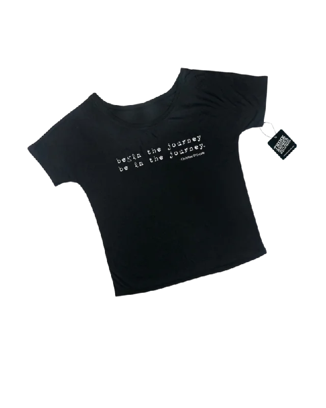 Begin The Journey Be In The Journey - Slouchy Tee - Black Laid - back Women's Style