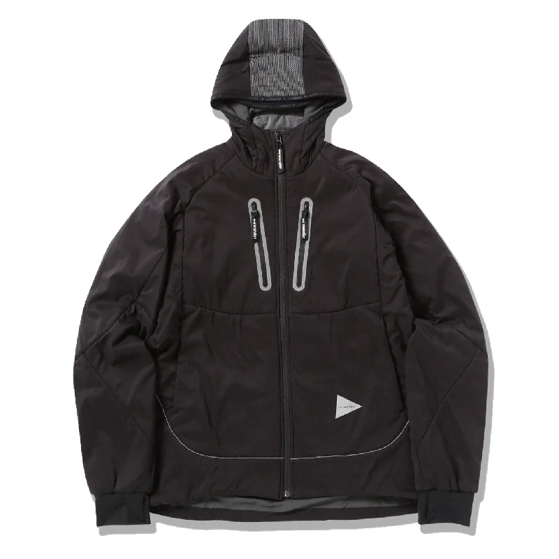 And Wander Womens Alpha AIR Hoodie Jacket Black Classic Women's Tweed