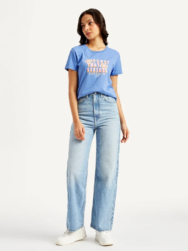 Women's High Rise Loose Fit Light Blue Jeans Athletic Women's 