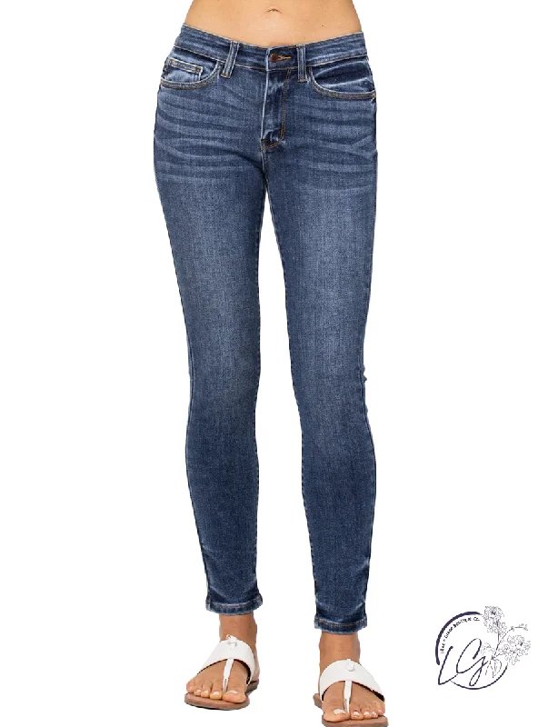 Lacey Mid-Rise Non Distressed Skinny by Judy Blue Vacation