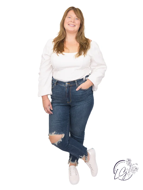 Curvy LaToya Chopped Hem By Judy Blue Casual Women's Japanese 