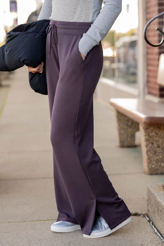 Side Slit Relaxed Pants Women