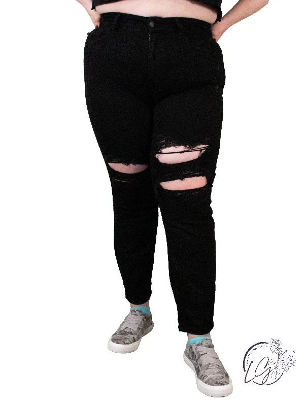 Curvy Jessie High-Rise Distressed Boyfriend by Judy Blue European