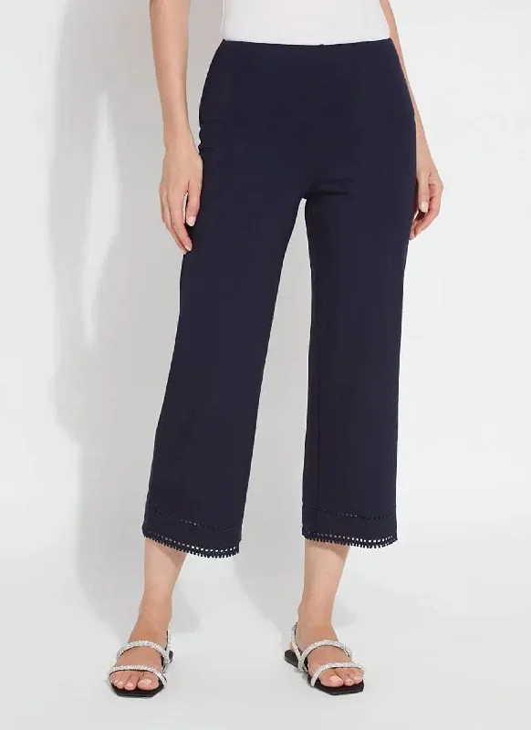 Wide Leg Ponte Pants In True  Navy