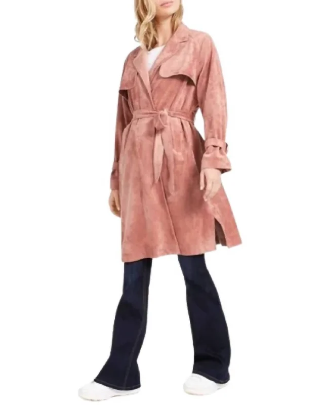 Women's Blush Trench Coat In Pink