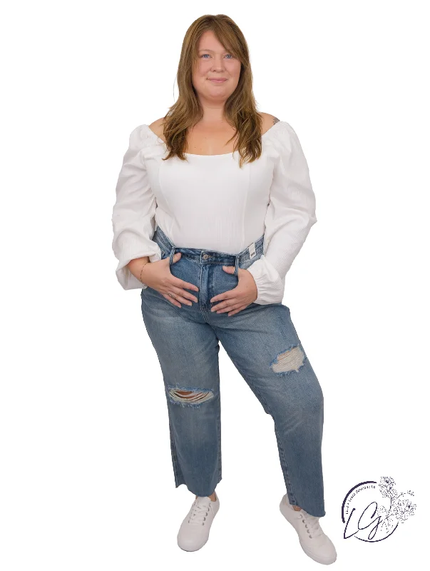 Curvy Dalia High Waist Distressed Straight By Judy Blue Country