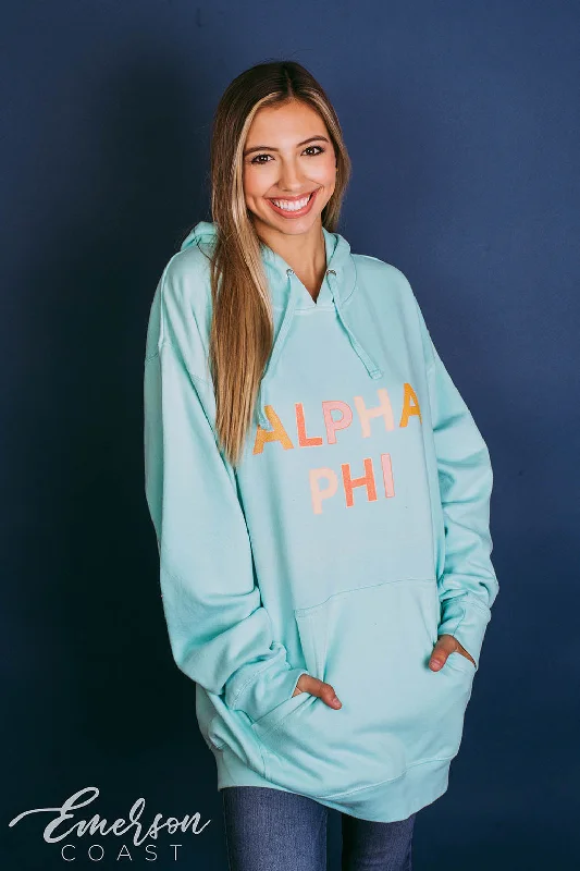 Alpha Phi Multicolor PR Hoodie Modern Women's 
