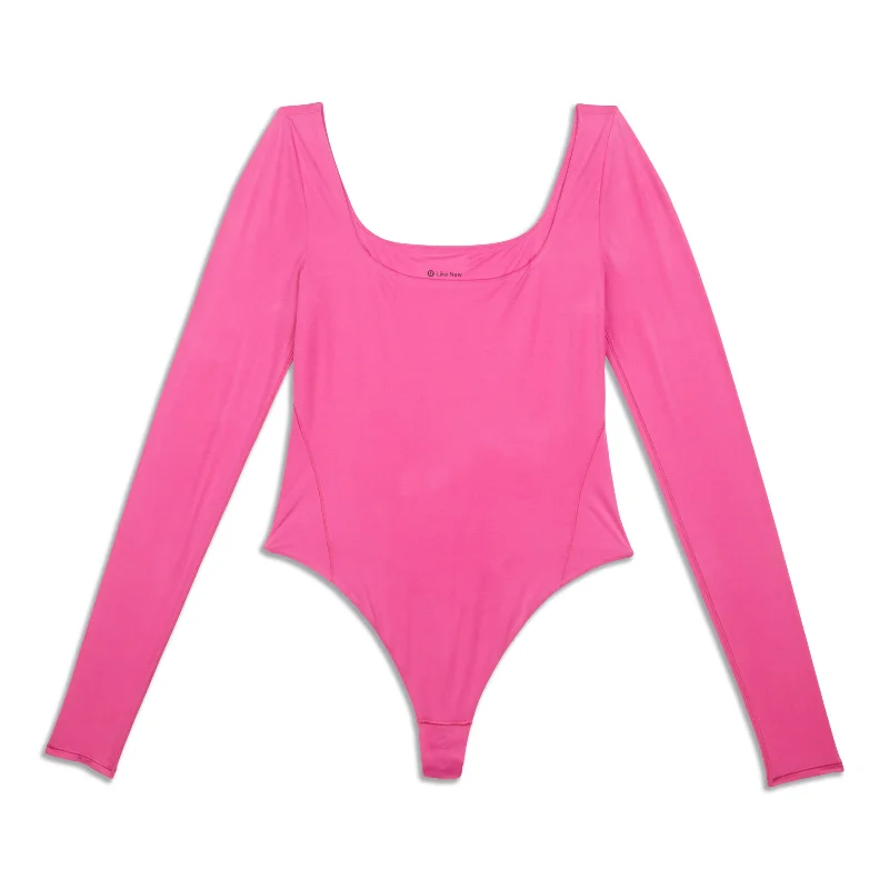 Wundermost Ultra-Soft Square-Neck Long-Sleeve Bodysuit - Resale