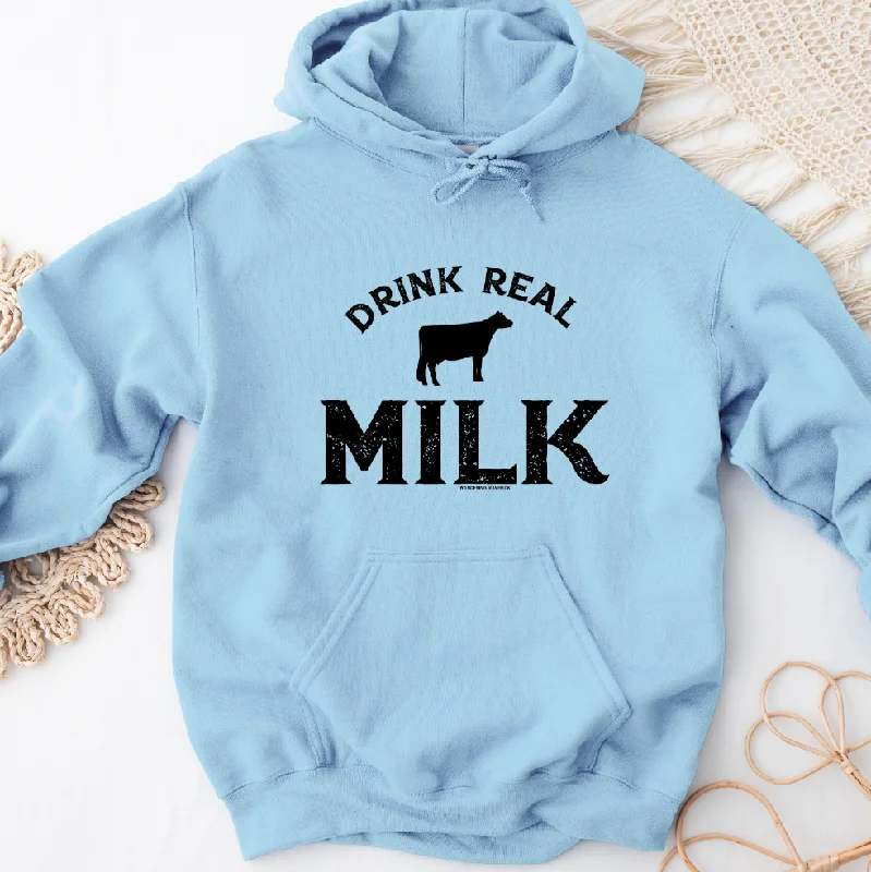 Drink Real Milk Hoodie (S-3XL) Unisex - Multiple Colors! Trendy Women's 