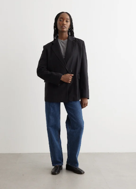 Black Blazer Cozy Women's Sherpa - lined