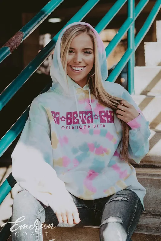 Pi Beta Phi Tie Dye Hoodie Cashmere