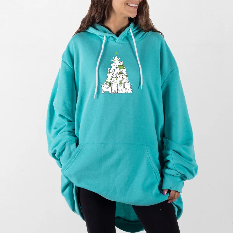 Cat Christmas Tree Giant Hoodie Refined Women's 