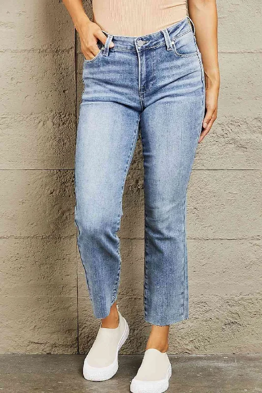 BAYEAS Mid Rise Cropped Slim Jeans Refined Women's Velvet