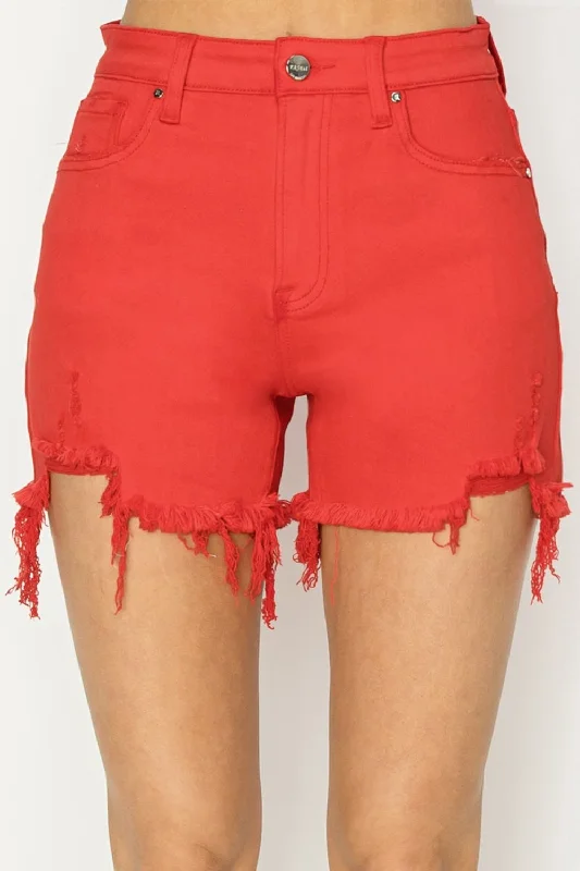 RISEN High Rise Distressed Denim Shorts Dynamic Women's High - energy