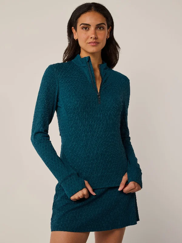 Diamonds All Day Jacquard Halley II Quarter-Zip Classic Women's Tweed