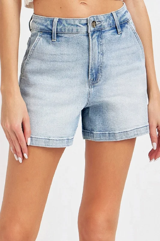 Risen Full Size High Rise Denim Shorts Stylish Women's Tropical 
