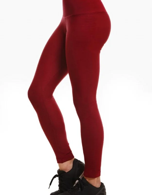 Lift & Tuck Moto Legging In Wine Street