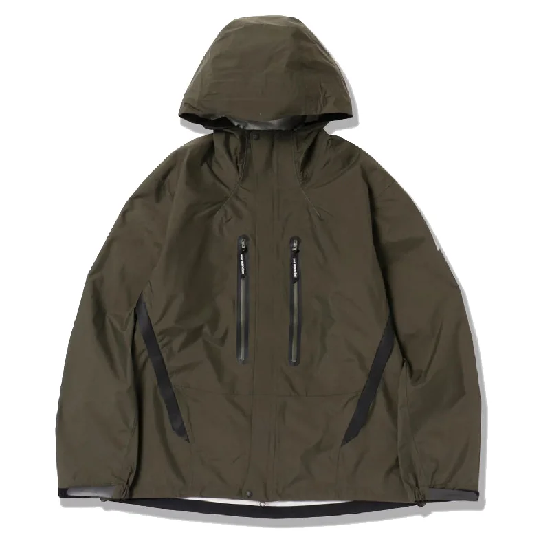 And Wander Womens 2.5L Hiker Rain Jacket Dark Khaki Minimalist Women's Casual