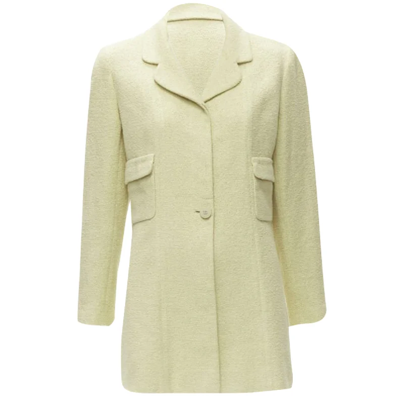 Chanel pastel tweed CC button long jacket Feminine Women's Soft 
