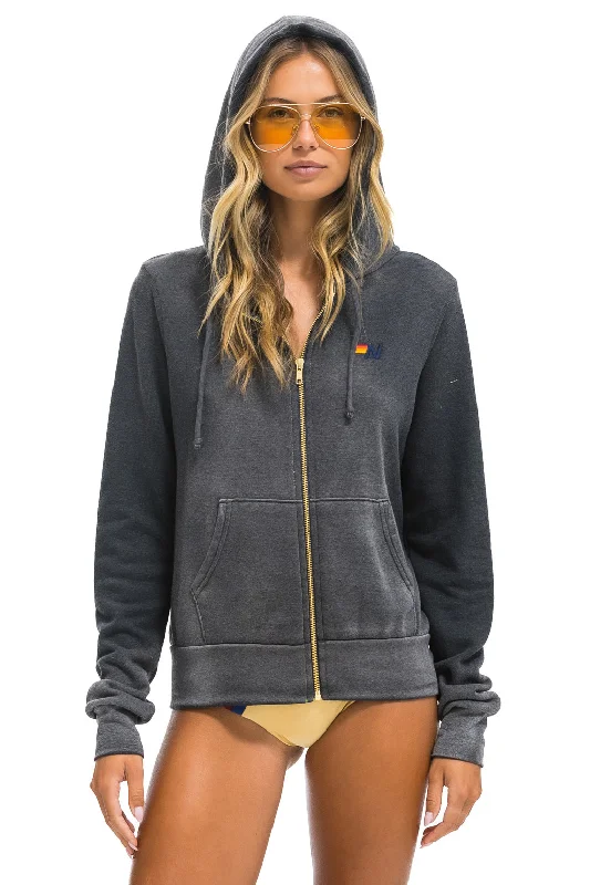 ESSENTIAL ZIP HOODIE - FADED SMOKE