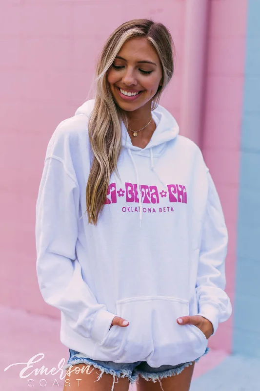 Pi Beta Phi Retro Floral Hoodie Sleek Women's 