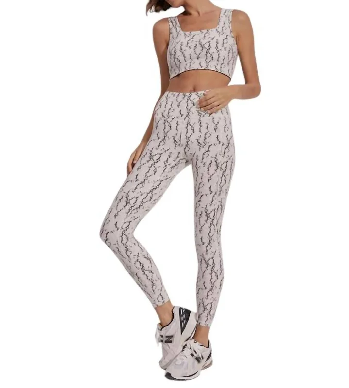 Move Pocket High Leggings In Sand Fragment Snake Confident Women's High - fashion
