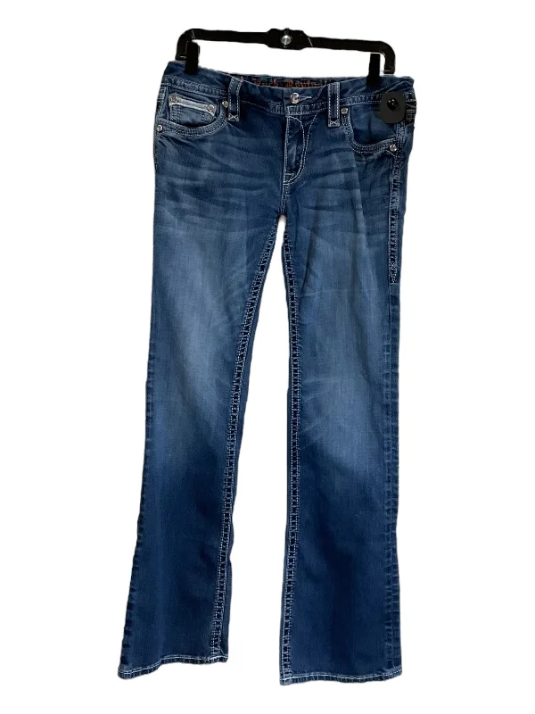 Jeans Boot Cut By Rock Revival In Blue Denim, Size: 8 Streetwear Style for 