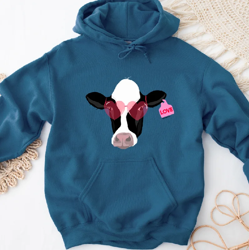 Love Struck Dairy Cow Hoodie (S-3XL) Unisex - Multiple Colors! Contemporary 