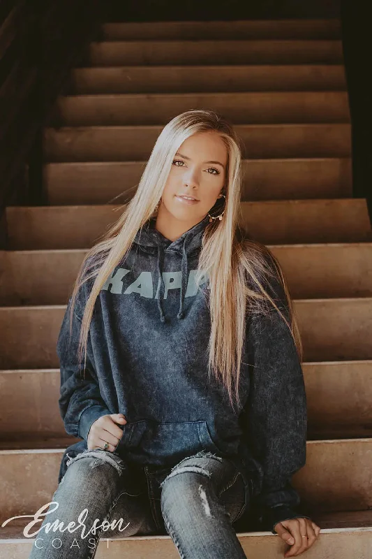 Kappa Kappa Gamma Blue Mineral Wash Hoodie Refined Women's Hand - crafted
