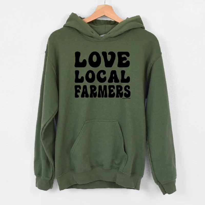 Love Local Farmers Black Ink Hoodie (S-3XL) Unisex - Multiple Colors! Confident Women's High - fashion