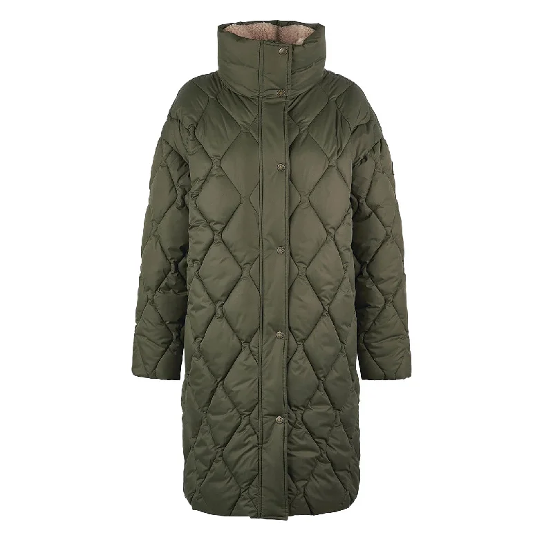 Barbour Womens Samphire Quilted Jacket Deep Olive Australian Beach