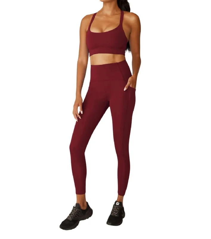 Strive Pocket Midi Legging In California Merlot Practical Women's Multi - 