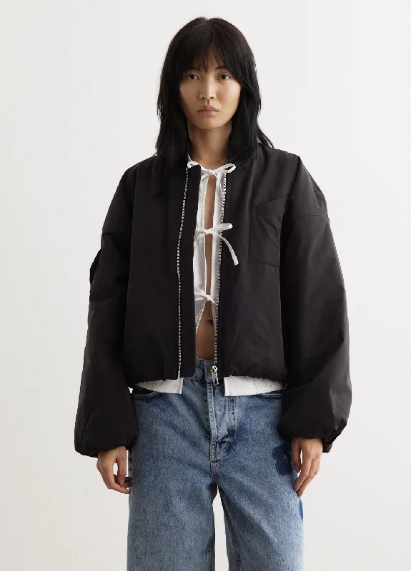Light Twill Oversized Short Bomber Jacket Rugged Women's Outdoor 