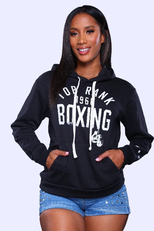 Black Pullover Top Rank Boxing Hoodie Australian Beach