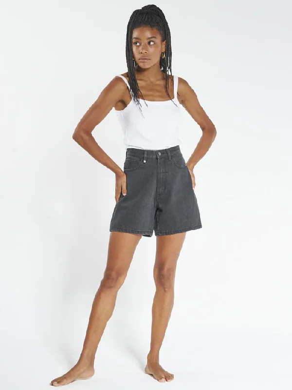 Koko Short - Black Rinse Stylish Women's Neon