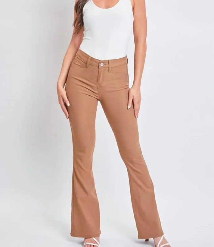 Hyperstretch High Rise Flare Jean In Almond Artistic Women's Avant - 
