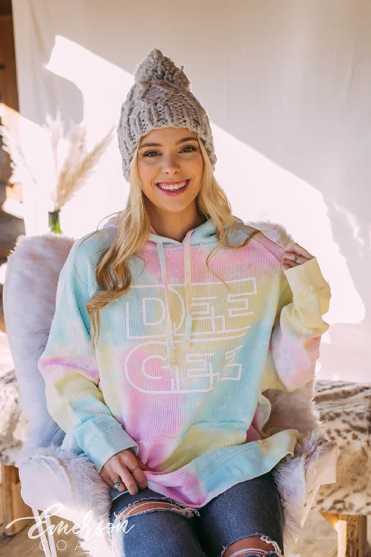 Dee Gee Tie Dye Corduroy Hoodie Tough Women's Military - inspired