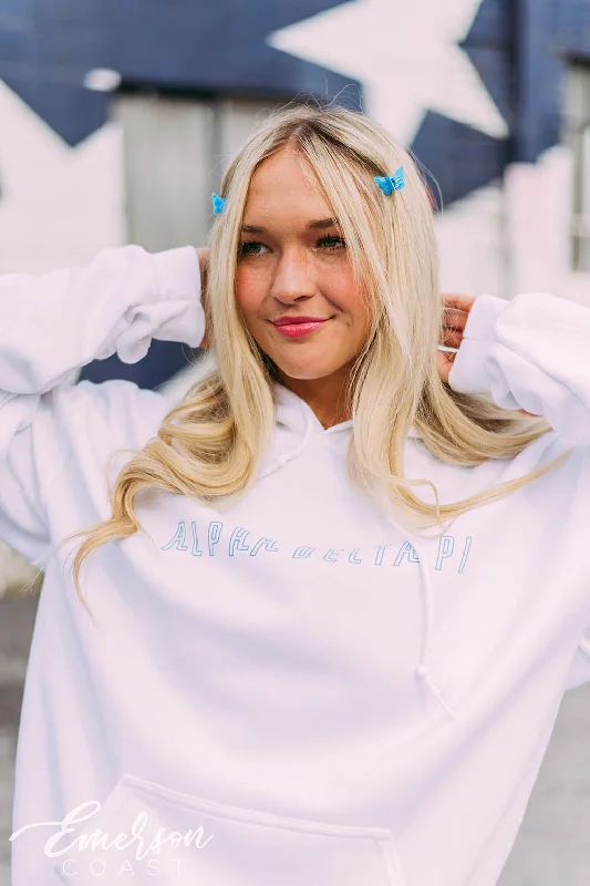 Alpha Delta Pi White PR Hoodie Cool Women's Skate