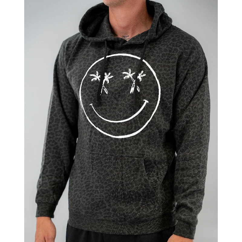 Salty Savage Unisex "Palm Smile" Lounge Hoodie | Black Leopard