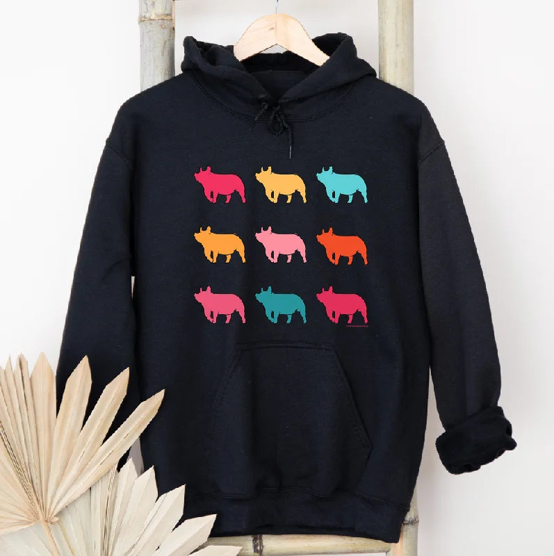 Colorful Pig Hoodie (S-3XL) Unisex - Multiple Colors! Street