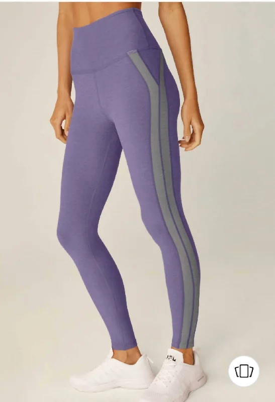 Top Line Midi Legging In Indigo Heather Cozy Women's Sherpa - lined