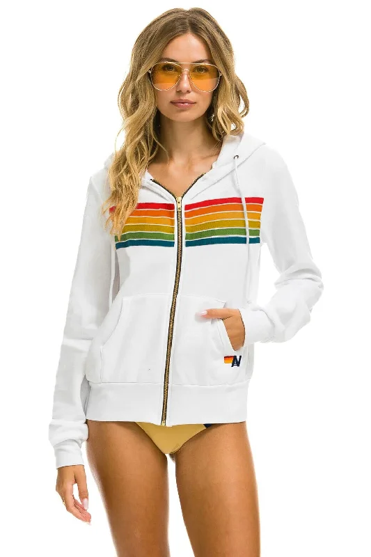 6 STRIPE HOODIE -  WHITE // SERAPE