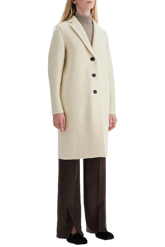 Harris Wharf London Single-Breasted Wool Coat In Boiled Scandinavian