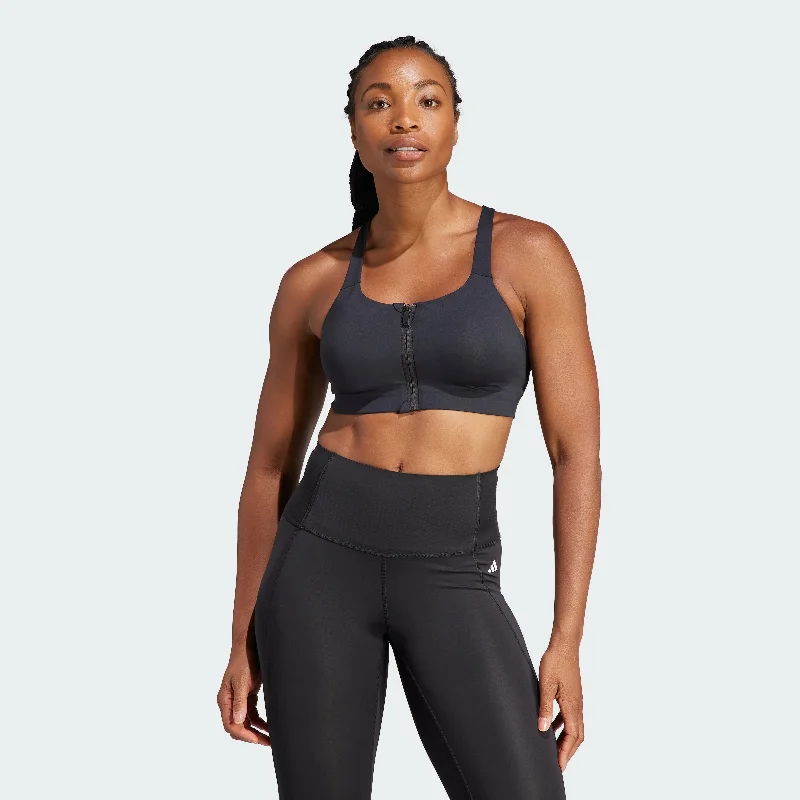 Women's adidas TLRD Impact Luxe High-Support Zip Bra Classic Women's Tweed